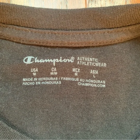 🌈 Champion Black Rainbow Logo Graphic Tee | Size M - Picture 5 of 8